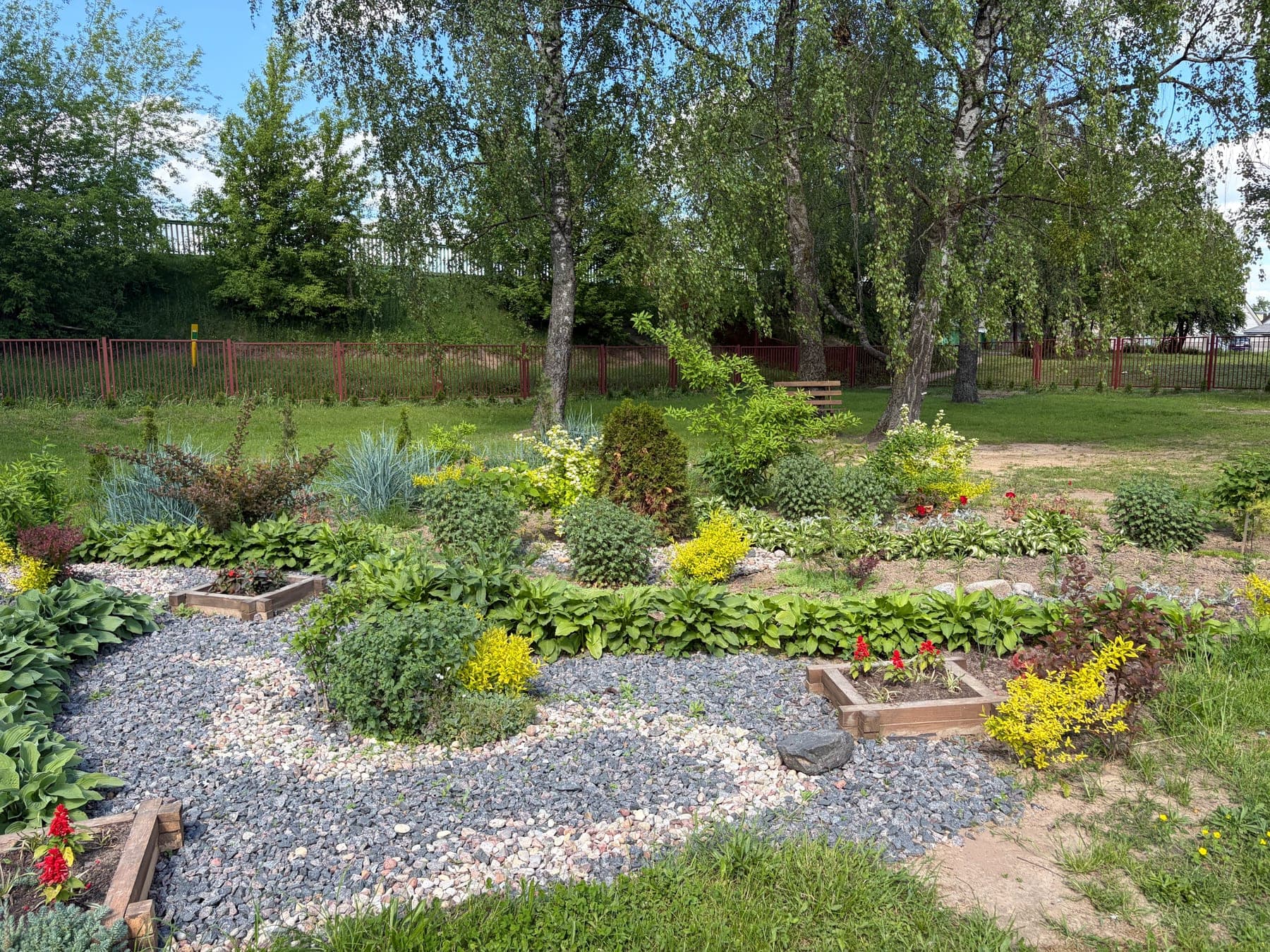 A newly installed garden